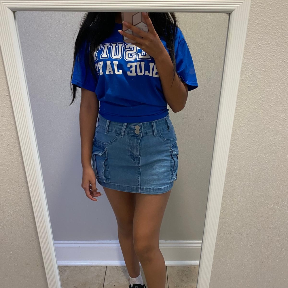 Shein Cargo Denim Skirt
